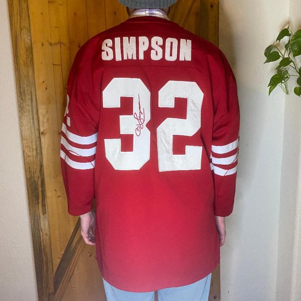 Mitchell and Ness NFL OJ Simpson San Fran 49ers throwback Long Sleeve Jersey